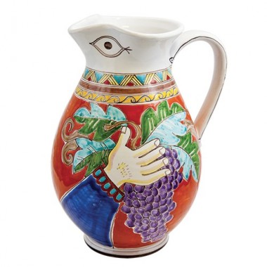 Boccale Sicilia vaso ornamentale ceramiche de simone DS VS655GR Raccolta dell'Uva Boccale Sicilia vaso ornamentale ceramiche de simone DS VS655GR Raccolta dell'Uva